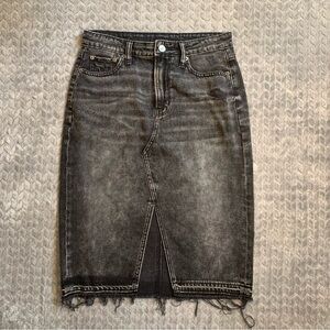 American Eagle Outfitters Washed Black Pencil Skirt with Front Slit